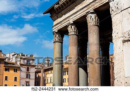 Italy, Rome, Piazza della Rotonda, Columns of Pantheon with townhouses in background View Large Photo Image Stock Image - Italy, Rome, Piazza della Rotonda, Columns of Pantheon with townhouses in background. Fotosearch