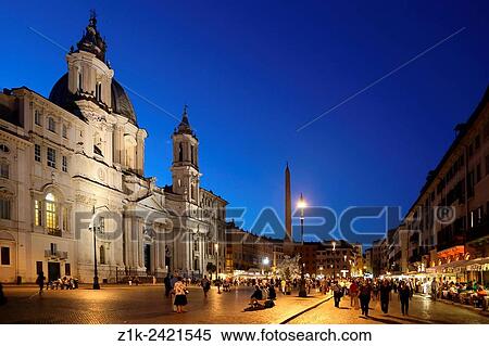 Italy. Rome. Piazza Navona Sant Agnese in Agone. View Large Photo Image Stock Photography - Italy. Rome. Piazza Navona Sant Agnese in Agone.. Fotosearch