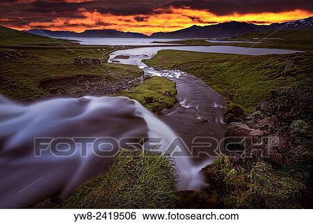 Kirkjufellsfoss Waterfall, Grundarfjordur, Iceland. View Large Photo Image Stock Photograph - Kirkjufellsfoss Waterfall, Grundarfjordur, Iceland.. Fotosearch