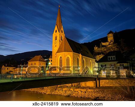 Klausen (Chiusa), the old town and the hall church in the Eisack Valley during autumn. BAckground Castle Branzoll. Europe, Central Europe, South Tyrol, Italy. View Large Photo Image Stock Photo - Klausen (Chiusa), the old town and the hall church in the Eisack Valley during autumn. BAckground Castle Branzoll. Europe, Central Europe, South Tyrol, Italy.. Fotosearch
