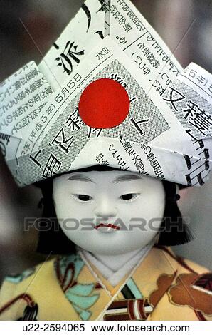 Kyoto, Japan, doll with a paper hat, sold in a shop. View Large Photo Image Stock Photography - Kyoto, Japan, doll with a paper hat, sold in a shop.. Fotosearch