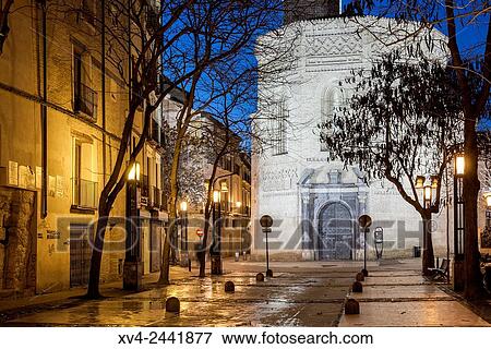 La Magdalena church by night, Saragossa, Aragon, Spain. View Large Photo Image Stock Photo - La Magdalena church by night, Saragossa, Aragon, Spain.. Fotosearch