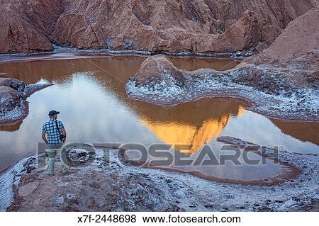 Stock Photo - Lagoon, in Valle de la Muerte (Valley of the Death), Atacama desert. Region de Antofagasta. Chile.. Fotosearch