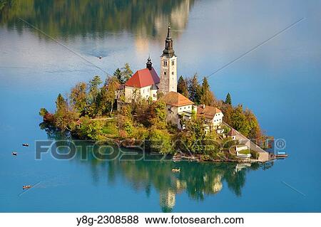 Lake Bled and Santa Maria Church, Slovenia. View Large Photo Image Stock Photo - Lake Bled and Santa Maria Church, Slovenia.. Fotosearch