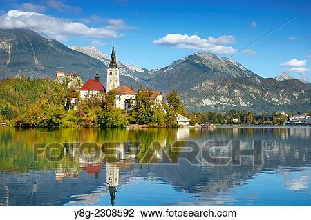 Lake Bled, Slovenia. View Large Photo Image Stock Image - Lake Bled, Slovenia.. Fotosearch
