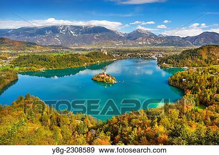 Lake Bled, Slovenia. View Large Photo Image Stock Photo - Lake Bled, Slovenia.. Fotosearch