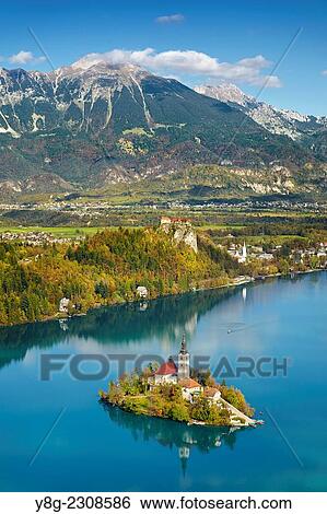Lake Bled, Slovenia. View Large Photo Image Stock Photograph - Lake Bled, Slovenia.. Fotosearch