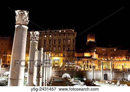 Light show at the Forum of Trajan archaeological site in Rome Italy. View Large Photo Image Stock Photo - Light show at the Forum of Trajan archaeological site in Rome Italy.. Fotosearch