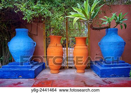 Majorelle Gardens in Marrakesh. Morocco. View Large Photo Image Picture - Majorelle Gardens in Marrakesh. Morocco.. Fotosearch