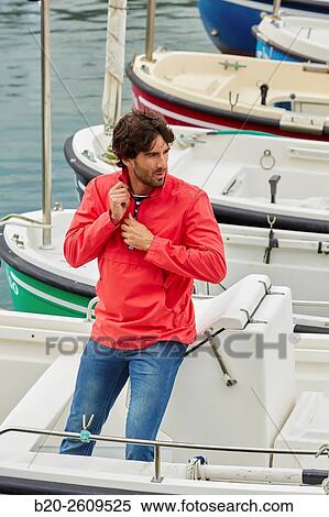 Man in the marina. Port. Getaria. Gipuzkoa. Basque Country. Spain View Large Photo Image Stock Photography - Man in the marina. Port. Getaria. Gipuzkoa. Basque Country. Spain. Fotosearch