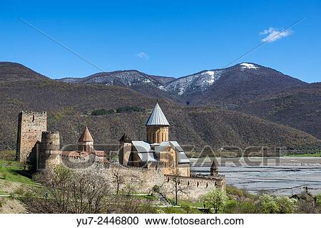Medieval Ananuri Castle over Aragvi River in Georgia. View Large Photo Image Stock Image - Medieval Ananuri Castle over Aragvi River in Georgia.. Fotosearch