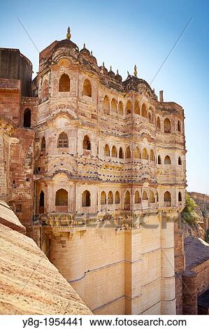 Stock Image - Mehrangarh Fort, Jodhpur, Rajasthan, India.. Fotosearch