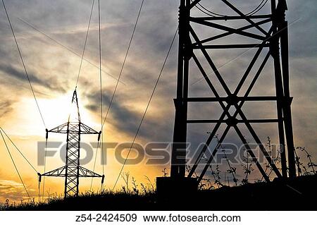 Stock Photo - Metal tower transmission and supply of electricity.. Fotosearch