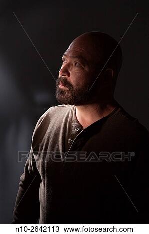 Middle age bald man with a beard. View Large Photo Image Stock Image - Middle age bald man with a beard.. Fotosearch