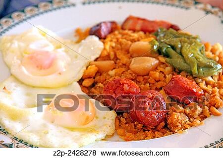 ? Migas? with fried eggs typical dish from Spain. View Large Photo Image Stock Photo - ? Migas? with fried eggs typical dish from Spain.. Fotosearch