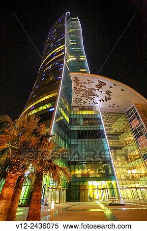 Modern Skyscraper, kuwait city, Sharq area of Downtown at night View Large Photo Image Stock Photography - Modern Skyscraper, kuwait city, Sharq area of Downtown at night. Fotosearch