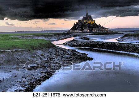 Mont Saint-Michel, Manche, Normandy, France View Large Photo Image Stock Photograph - Mont Saint-Michel, Manche, Normandy, France. Fotosearch