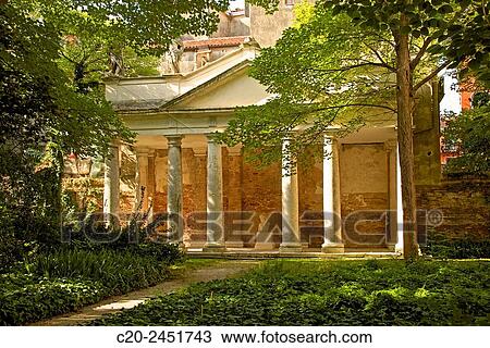 Monument with columns, Garden, Palazzo Soranzo Capello, Venice, Venetia, Italy. View Large Photo Image Stock Image - Monument with columns, Garden, Palazzo Soranzo Capello, Venice, Venetia, Italy.. Fotosearch