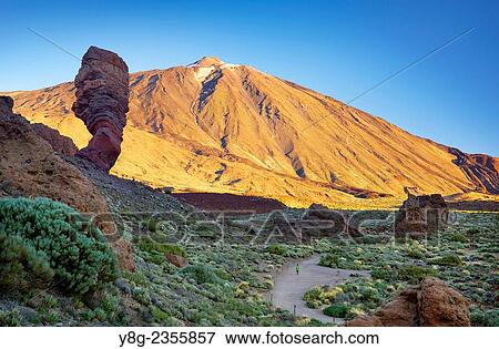 Mount Teide and Los Roques de Garcia, Teide National Park, Canary Islands, Tenerife, Spain. View Large Photo Image Stock Photo - Mount Teide and Los Roques de Garcia, Teide National Park, Canary Islands, Tenerife, Spain.. Fotosearch