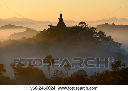 Myanmar, Rakhine State, Mrauk U, Sunrise. View Large Photo Image Picture - Myanmar, Rakhine State, Mrauk U, Sunrise.. Fotosearch