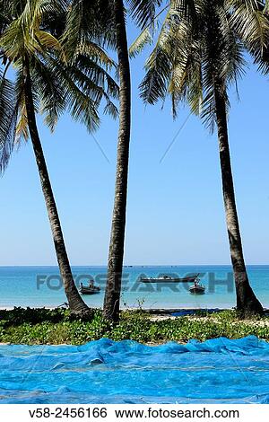 Myanmar, Rakhine State, Ngapali beach. View Large Photo Image Stock Photograph - Myanmar, Rakhine State, Ngapali beach.. Fotosearch