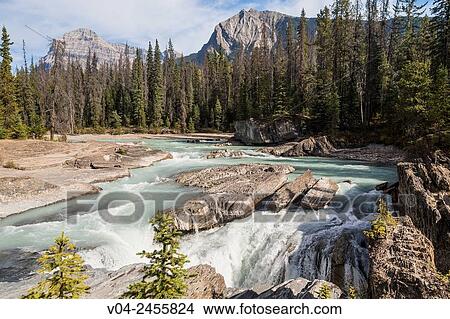 Picture - Natural Bridge and Kicking Horse River in the Yoho National Park, British Columbia, Canada. Fotosearch