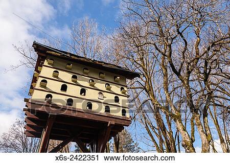 Stock Image - Nest for House Sparrows in Annecy, Haute-Savoie, Rh? ne-Alpes, France.. Fotosearch