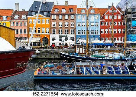 Picture - Nyhavn (New Harbour), Copenhagen, Denmark, Europe.. Fotosearch