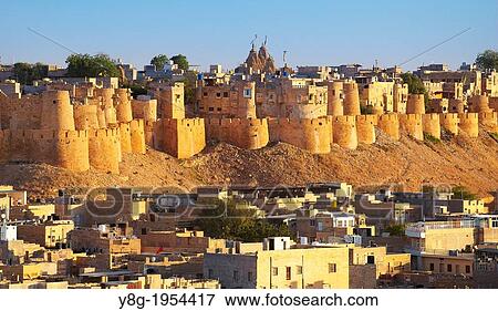 Panoramic view skyline of Jaisalmer Fort, Jaisalmer, Rajasthan, India. View Large Photo Image Stock Photo - Panoramic view skyline of Jaisalmer Fort, Jaisalmer, Rajasthan, India.. Fotosearch