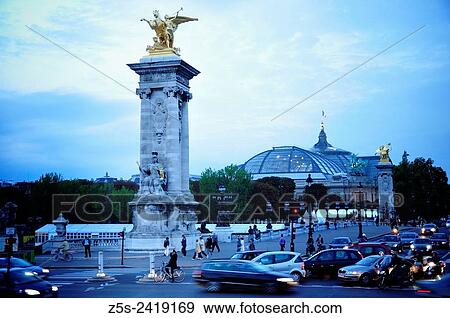 Paris. bridge Alexandre III. Grand Palais in the background. View Large Photo Image Stock Photo - Paris. bridge Alexandre III. Grand Palais in the background.. Fotosearch