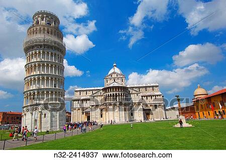 Pisa Cathedral, Duomo, Leaning Tower, Piazza del Duomo, Cathedral Square, Campo dei Miracoli, UNESCO world heritage site, Tuscany, Italy. View Large Photo Image Stock Photo - Pisa Cathedral, Duomo, Leaning Tower, Piazza del Duomo, Cathedral Square, Campo dei Miracoli, UNESCO world heritage site, Tuscany, Italy.. Fotosearch
