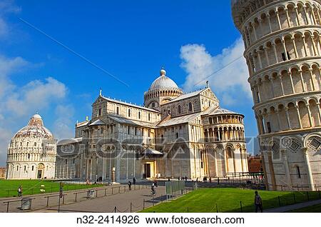 Pisa Cathedral, Duomo, Leaning Tower, Piazza del Duomo, Cathedral Square, Campo dei Miracoli, UNESCO world heritage site, Tuscany, Italy. View Large Photo Image Stock Photograph - Pisa Cathedral, Duomo, Leaning Tower, Piazza del Duomo, Cathedral Square, Campo dei Miracoli, UNESCO world heritage site, Tuscany, Italy.. Fotosearch