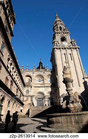 Platerias square Santiago de Compostela Galicia Spain. View Large Photo Image Picture - Platerias square Santiago de Compostela Galicia Spain.. Fotosearch