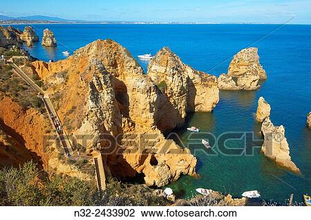 Ponta da Piedade, Lagos, Algarve, Portugal, Europe. View Large Photo Image Stock Image - Ponta da Piedade, Lagos, Algarve, Portugal, Europe.. Fotosearch