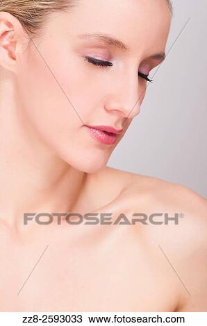 Portrait of a beautiful woman with make up eyes closed. View Large Photo Image Stock Image - Portrait of a beautiful woman with make up eyes closed.. Fotosearch