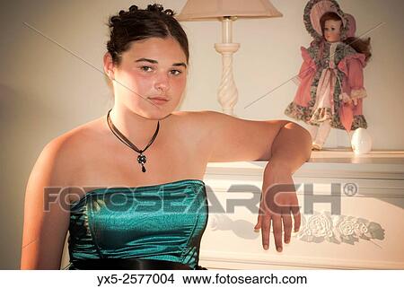 Picture - Portrait of a teenage girl.. Fotosearch