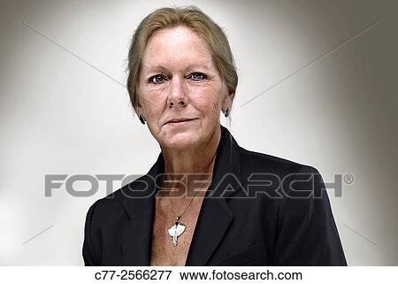 Stock Photo - Portrait of senior woman. Fotosearch