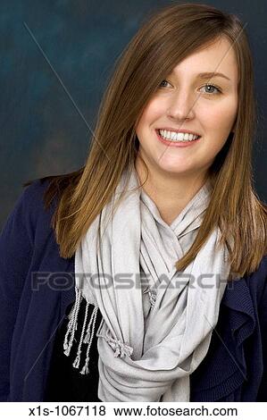 Stock Photo - Portrait of young woman. Fotosearch