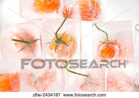 Presentation of ice cubes inside with grains of tomato Pachino. View Large Photo Image Stock Photo - Presentation of ice cubes inside with grains of tomato Pachino.. Fotosearch