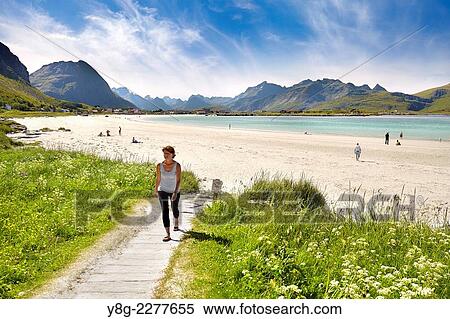 Ramberg Beach, Lofoten Islands, Norway. View Large Photo Image Stock Photography - Ramberg Beach, Lofoten Islands, Norway.. Fotosearch