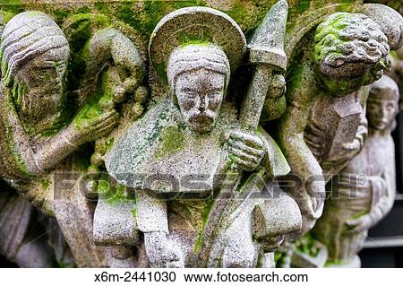 Stock Image - Religious art. Santiago de Compostela. La Coru±a, Galicia, Spain, Europe.. Fotosearch