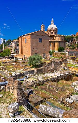 Stock Photograph - Roman Forum, Rome, Lazio, Italy, Europe.. Fotosearch