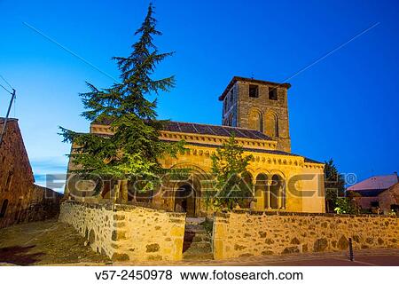 Romanesque church, night view. Sotosalbos, Segovia province, Castilla Leon, Spain. View Large Photo Image Stock Photo - Romanesque church, night view. Sotosalbos, Segovia province, Castilla Leon, Spain.. Fotosearch