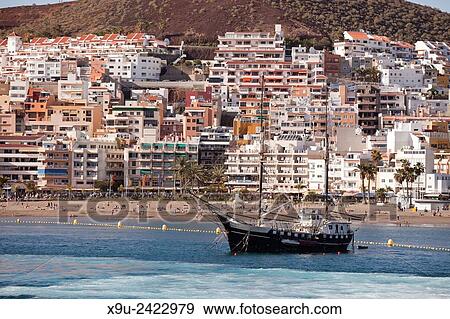 sailing boat in Los Cristianos, Tenerife, Canary Islands, Spain, Europe. View Large Photo Image Stock Photo - sailing boat in Los Cristianos, Tenerife, Canary Islands, Spain, Europe.. Fotosearch