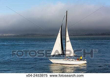 Sailing boat in the San Francisco Bay, California, USA View Large Photo Image Stock Photography - Sailing boat in the San Francisco Bay, California, USA. Fotosearch