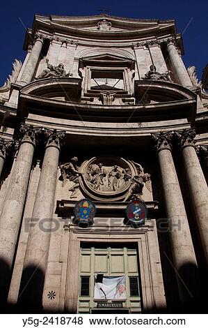 san marcello al corso church on via del corso street in rome italy View Large Photo Image Stock Photo - san marcello al corso church on via del corso street in rome italy. Fotosearch