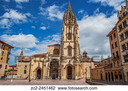 San Salvador Cathedral. Plaza de Alfonso II el Casto. Oviedo. Asturias. Spain View Large Photo Image Stock Image - San Salvador Cathedral. Plaza de Alfonso II el Casto. Oviedo. Asturias. Spain. Fotosearch