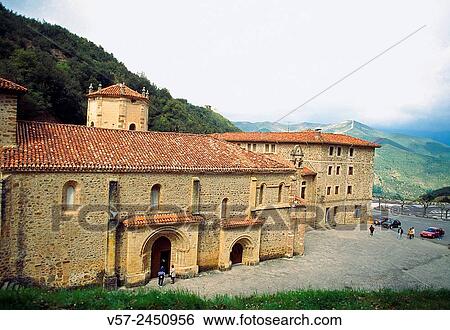 Stock Photograph - Santo Toribio de Liebana monastery. Liebana Valley, Cantabria, Spain.. Fotosearch