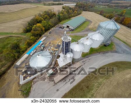 Stock Photography - Silos in Dalmatia, Pennsylvania, USA.. Fotosearch