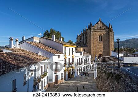 Spain, Andalucia Region, Malaga Province,, Ronda City, Holy Spirit Street. View Large Photo Image Stock Image - Spain, Andalucia Region, Malaga Province,, Ronda City, Holy Spirit Street.. Fotosearch